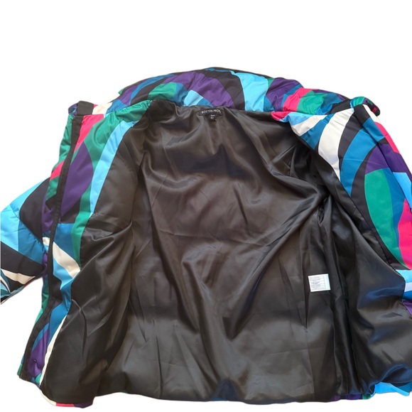 Colorful Abstract Print Puffer Jacket - Picture 4 of 4